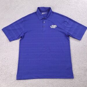 Nike Golf Polo Shirt Mens Medium Blue‎ Striped Dri-Fit Short Sleeve Casual